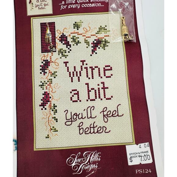 Wine Cheese Board Happy Hour Cocktails Martini Cross Stitch Chart Pattern Lot - Picture 2 of 8